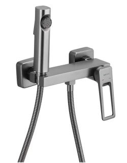 Гигиенический душ со смесителем Shevanik S6805T-1 оружейная сталь